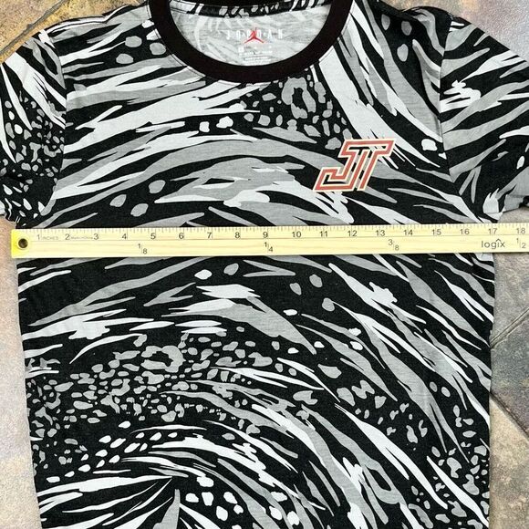Jordan Tatum Zoo Black White Tee Shirt Large 12-13 - Picture 4 of 11